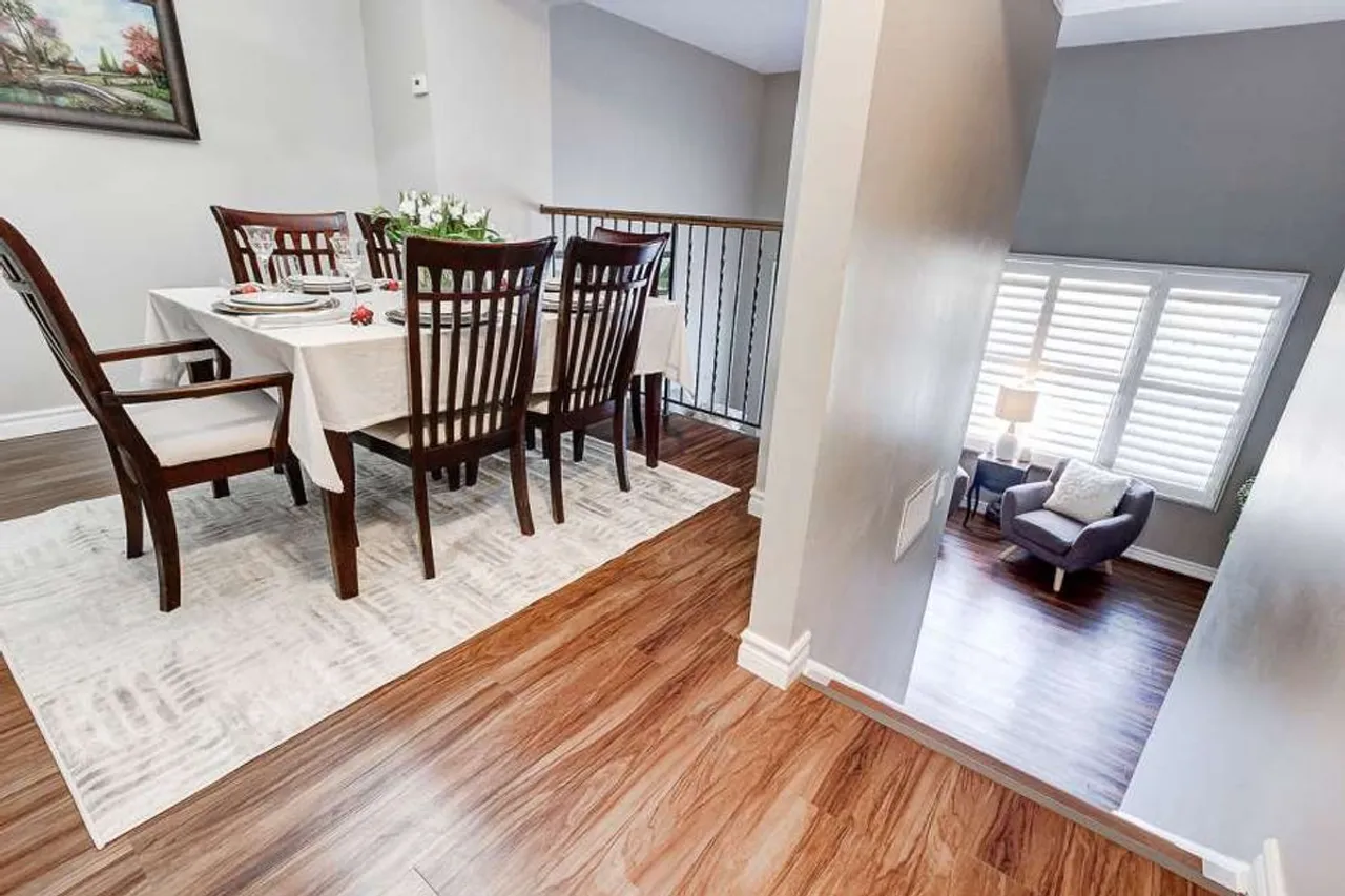 Dining area near the staircase landing