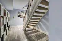 Staircase to the finished basement
