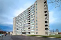 High-rise condo building exterior with balconies on Harrisford Street